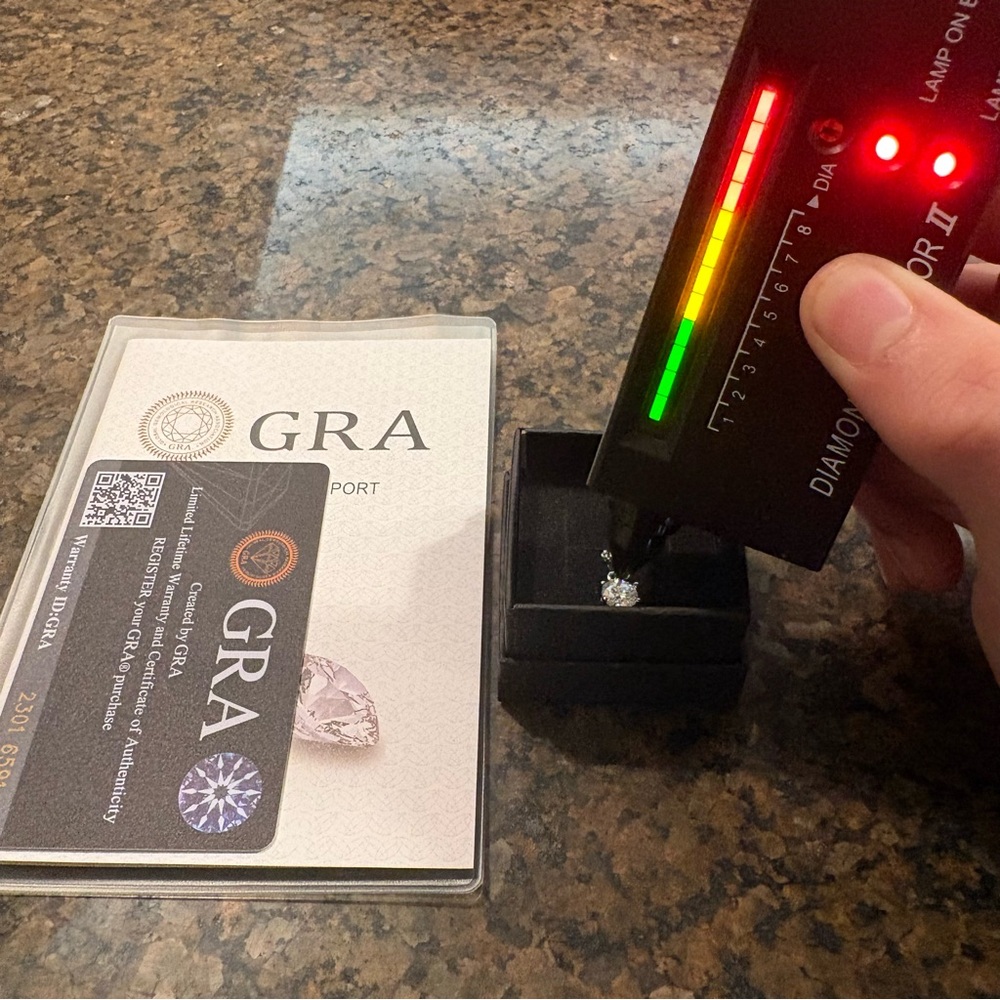 Moissanite stud necklace